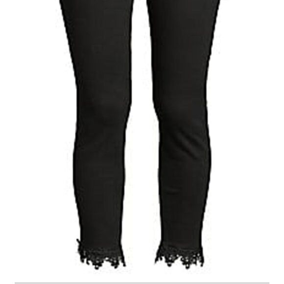7 For All Mankind Women's Frayed Ankle Skinny Jeans Black Size 14 - Picture 3 of 3
